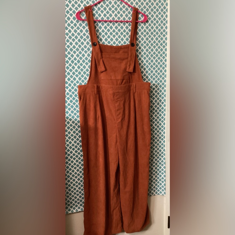 Cider women’s corduroy like, overalls  0XL NWT